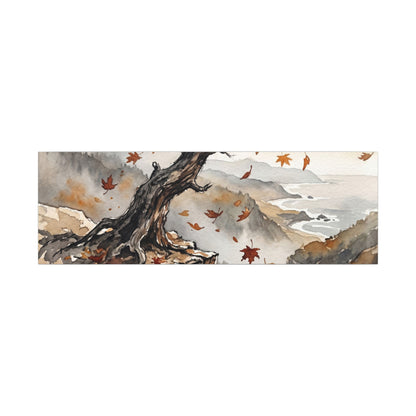 Autumn Pine Tree Watercolor Canvas Art | Warm Decor