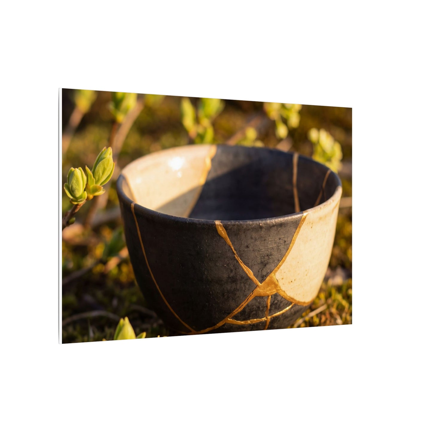Seijaku Broken Pottery Canvas Art - Kintsugi Gold Repair