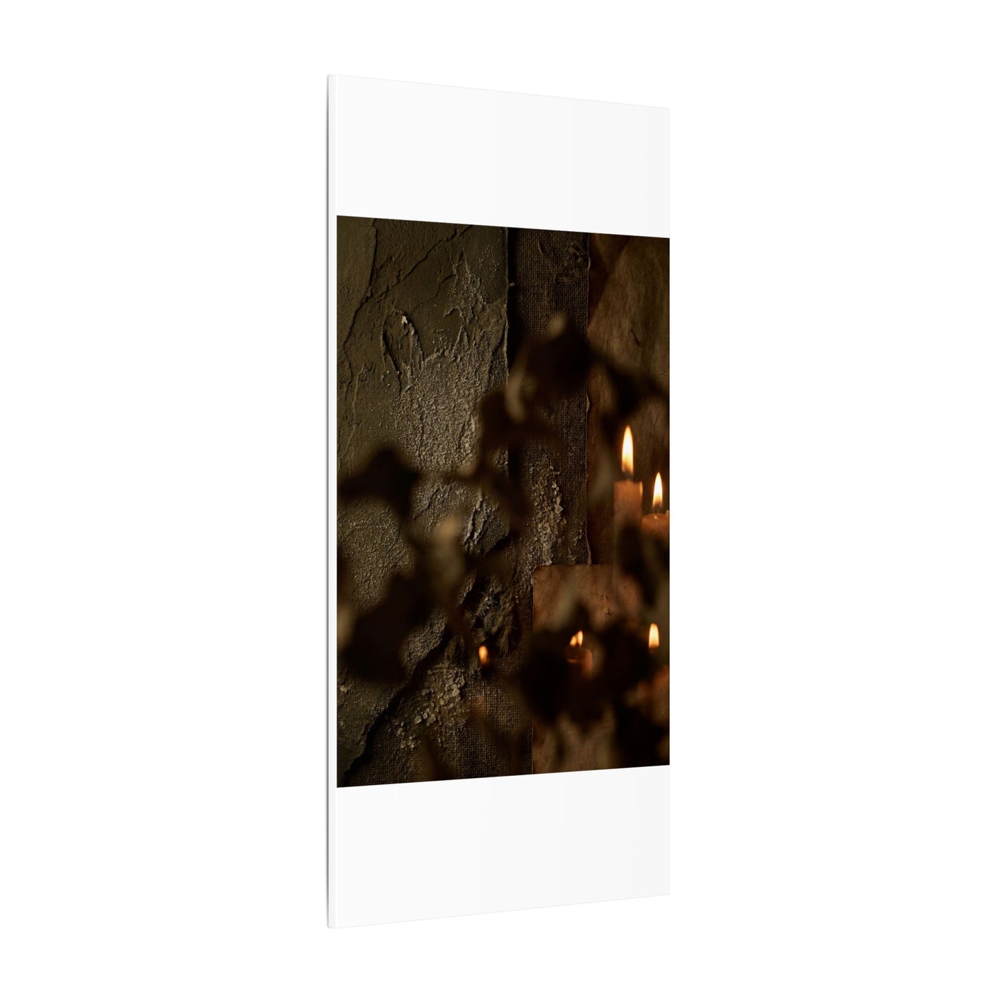 Shadow Play Dark Texture Canvas Art | Moody Dark Japandi Art