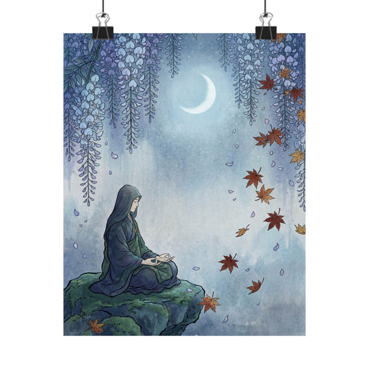 Wisteria Autumn Wall Art Print | Zen Contemplative Design Art Print