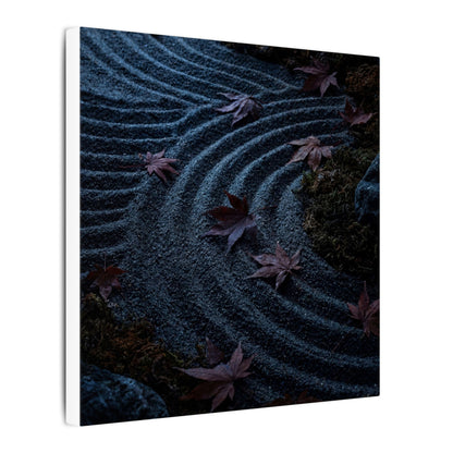 Rock Garden Canvas Art | Autumn Dark Japandi Dark Texture Art