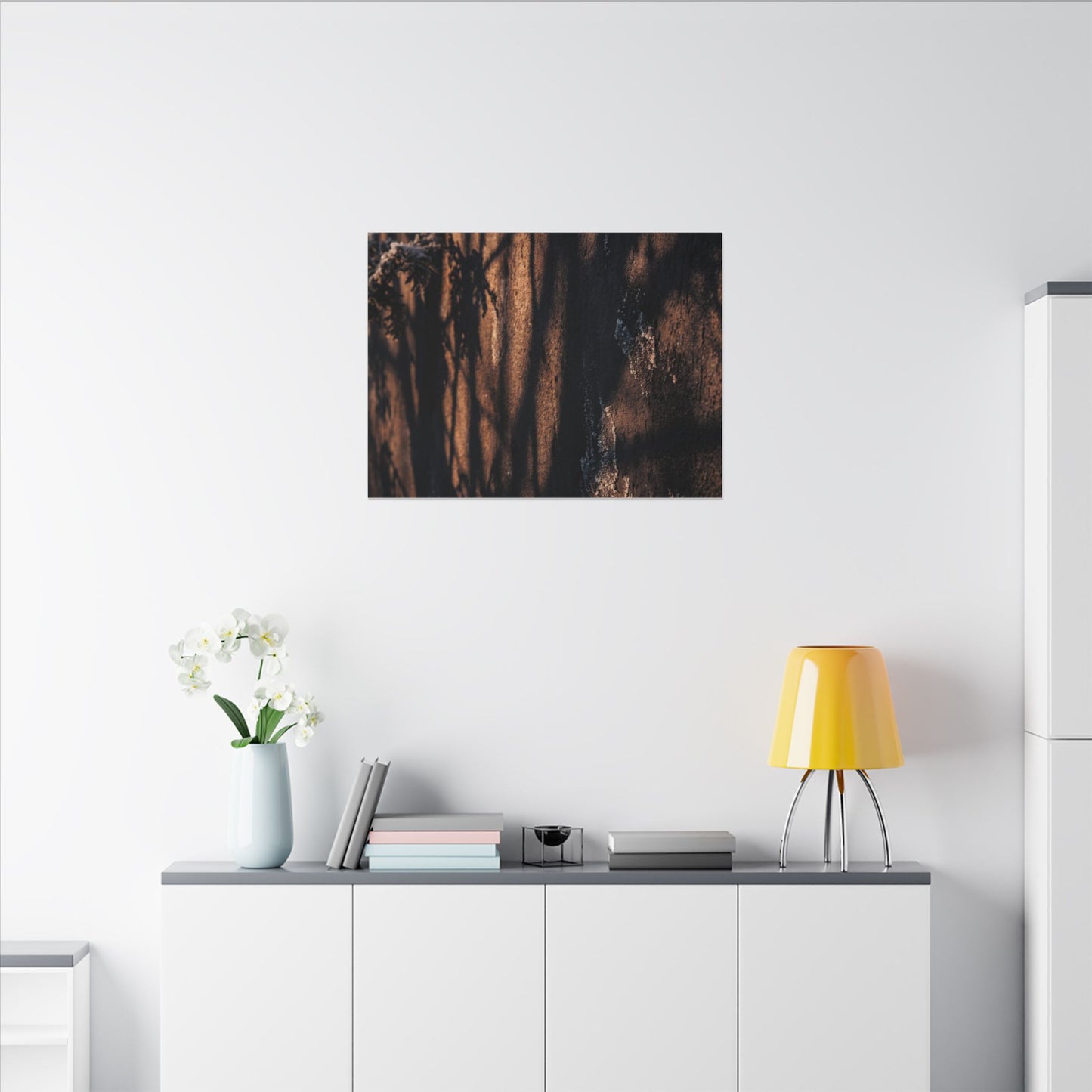 Golden Hour Shadow Play Canvas Art - Dark Japandi Fukinsei
