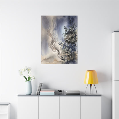 Incense Smoke Summer Canvas Art | Japandi Cozy Design