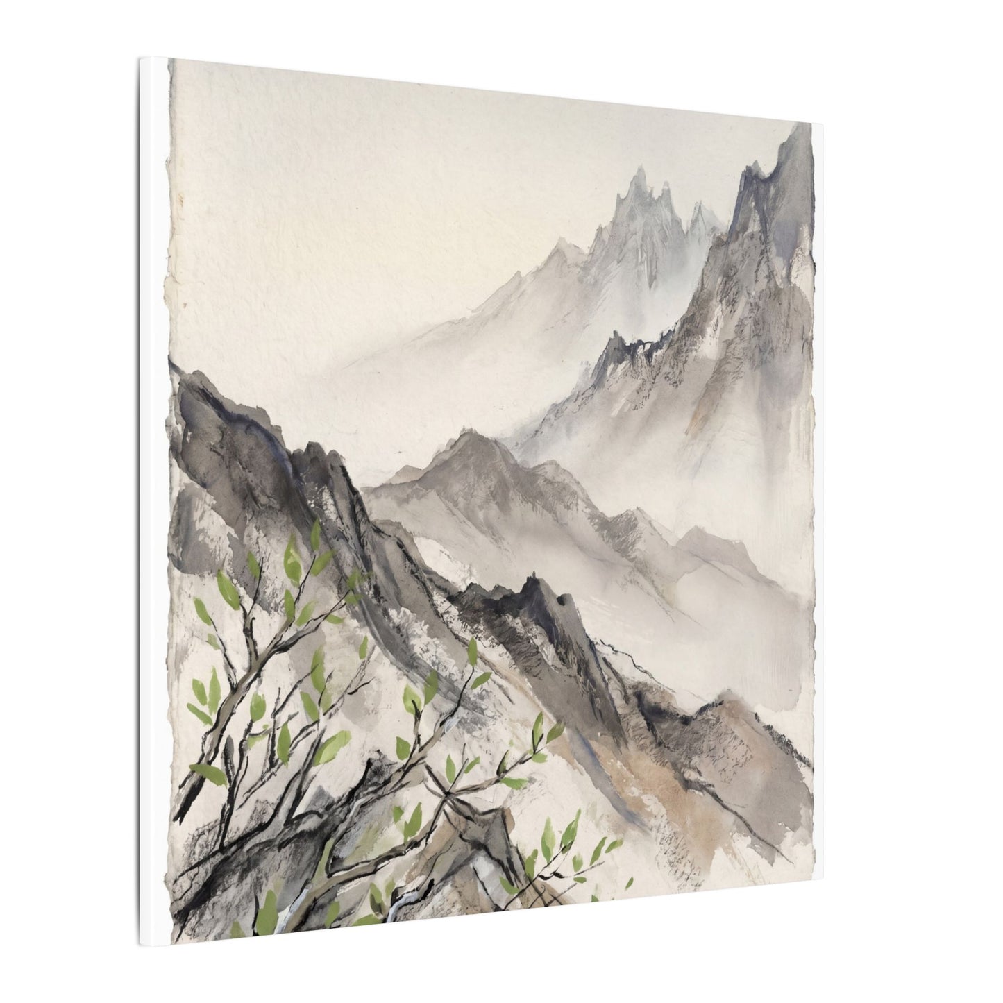 Spring Mountain Mist Texture Canvas Art | Warm Decor