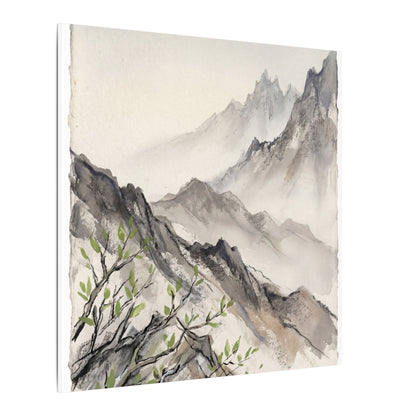 Spring Mountain Mist Texture Canvas Art | Warm Decor