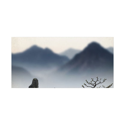 Mountain Mist Karesansui Canvas Art | Contemplative Zen Art