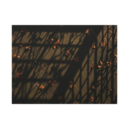 Dark Japandi Shadow Play in Golden Hour | Moody Minimal Canvas Art