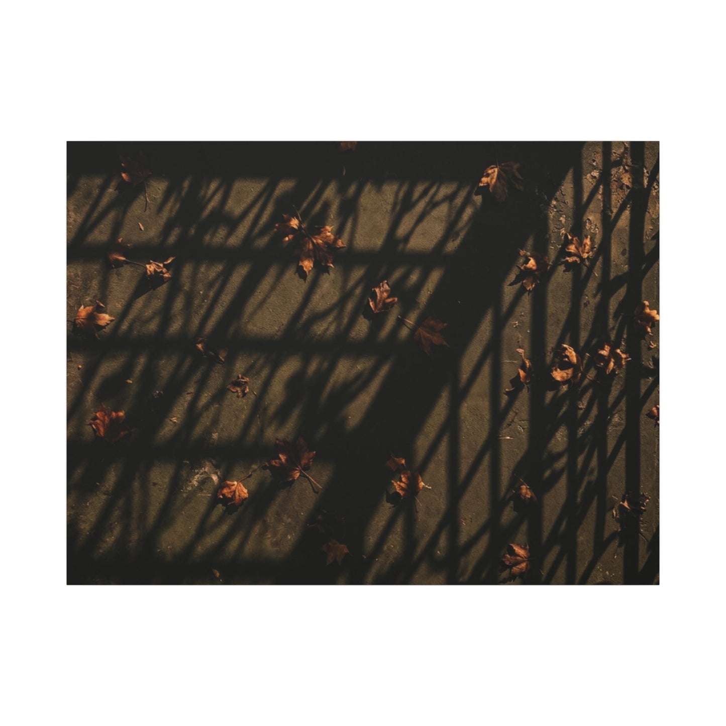 Shadow Play Canvas Art | Autumn Dark Japandi Moody Minimal Art
