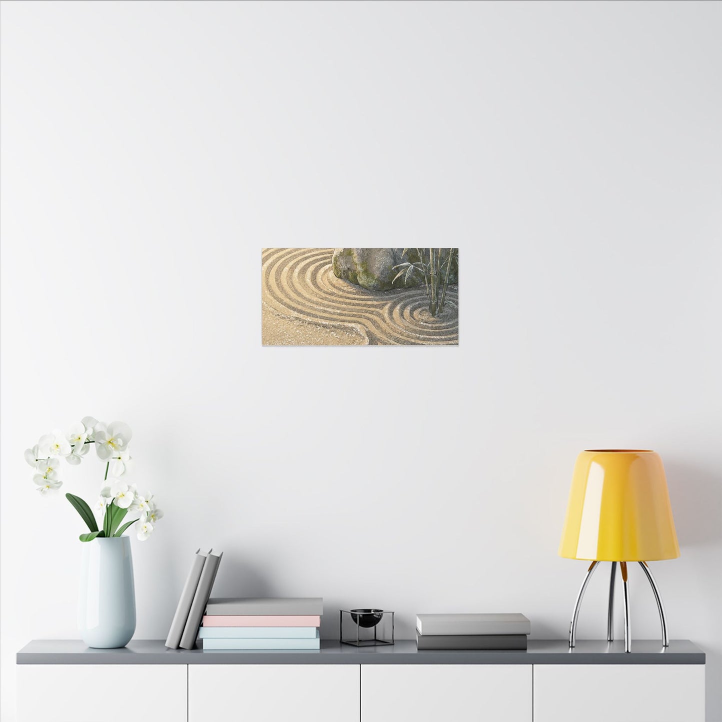 Rock Garden Winter Canvas Art | Zen Peaceful Design