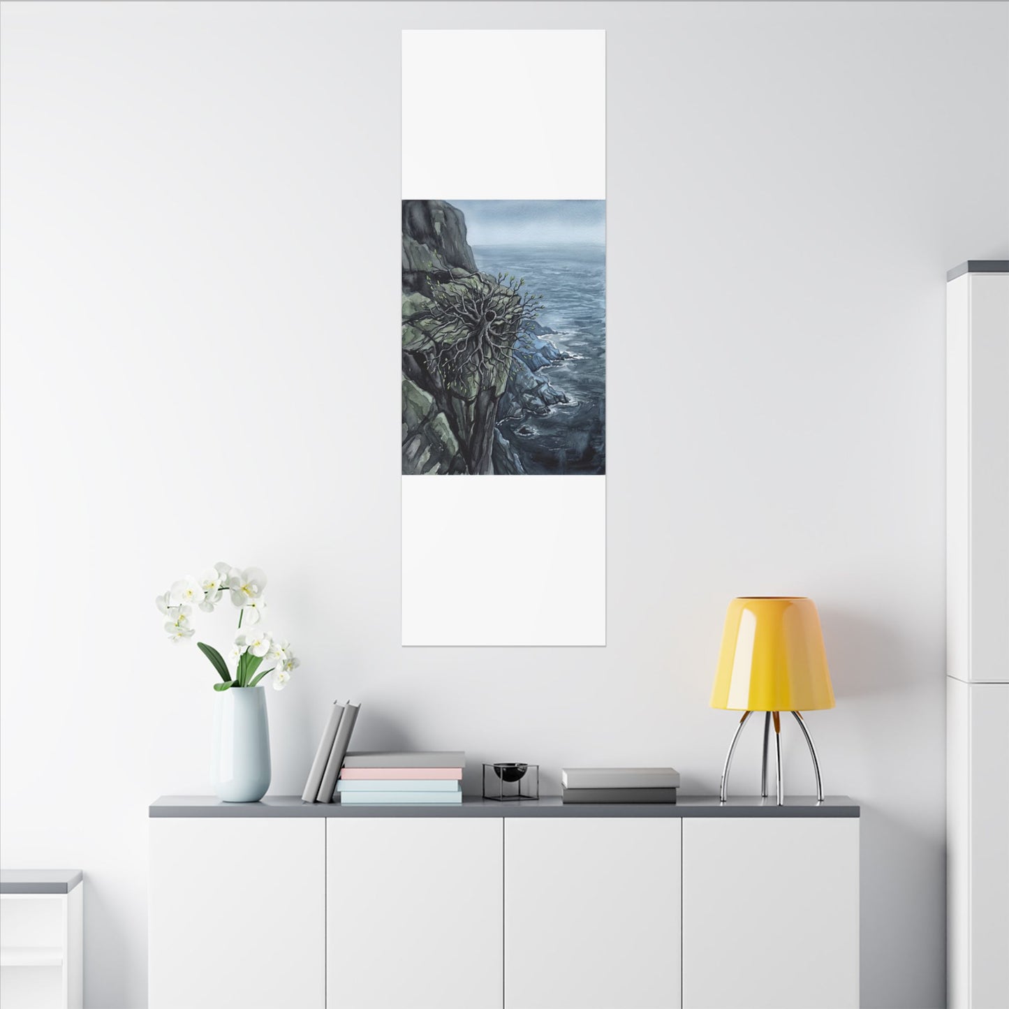 Pine Tree Spring Canvas Art | Japandi Neutral Design