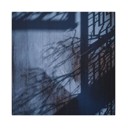 Shadow Play Moody Minimal Canvas Art | Moody Dark Japandi Art