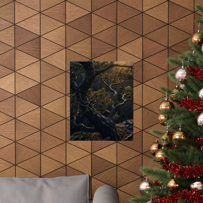 Pine Tree Spring Wall Art Print | Dark Japandi Sophisticated Design