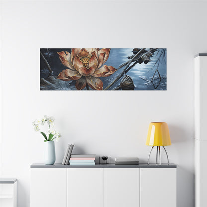 Winter Lotus Flower Broken Beauty Canvas Art | Healing Decor