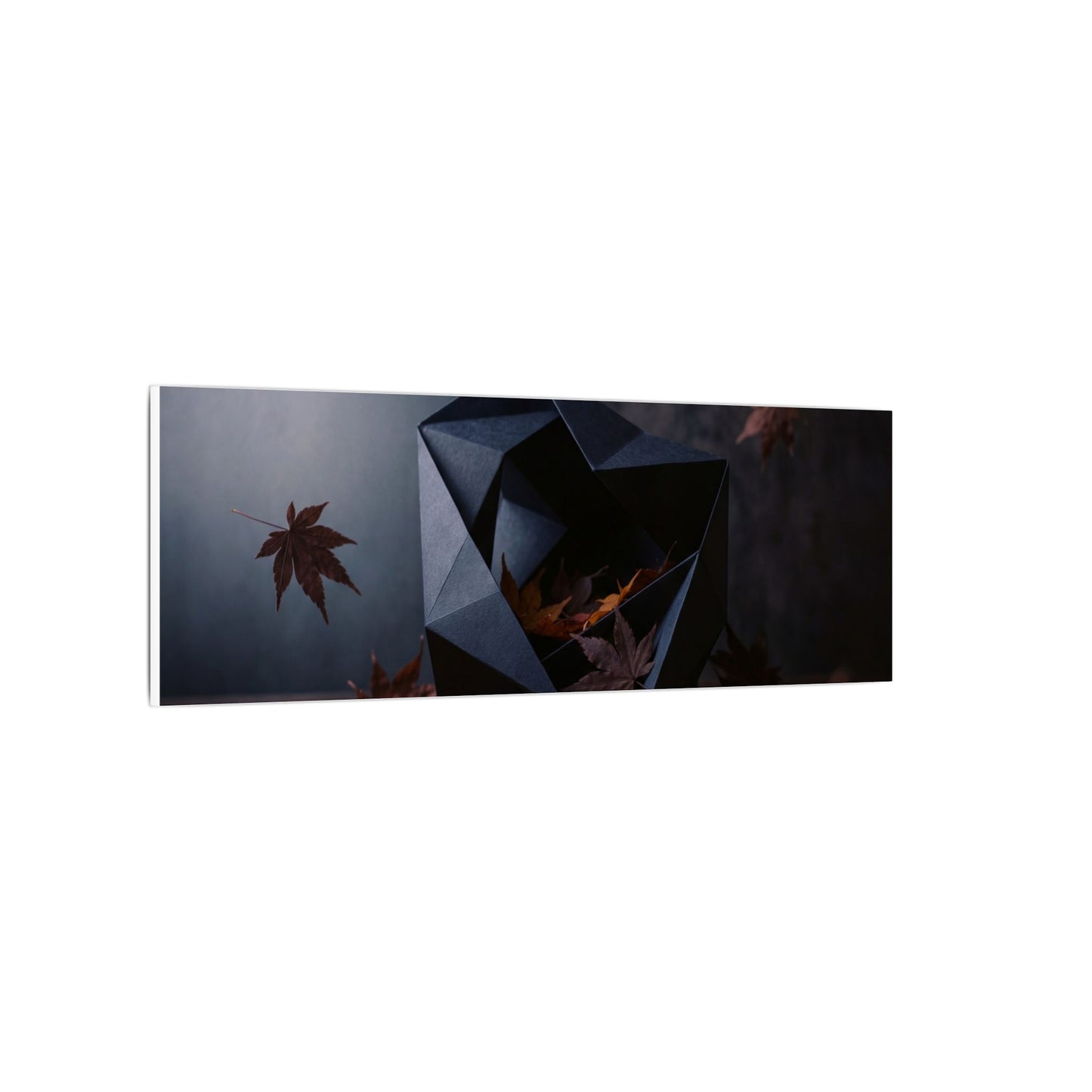 Dark Japandi Paper Fold in Dawn | Shadow Zen Canvas Art