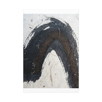 Moody Ink Brushstroke Canvas Art - Moody Minimal Dark Japandi