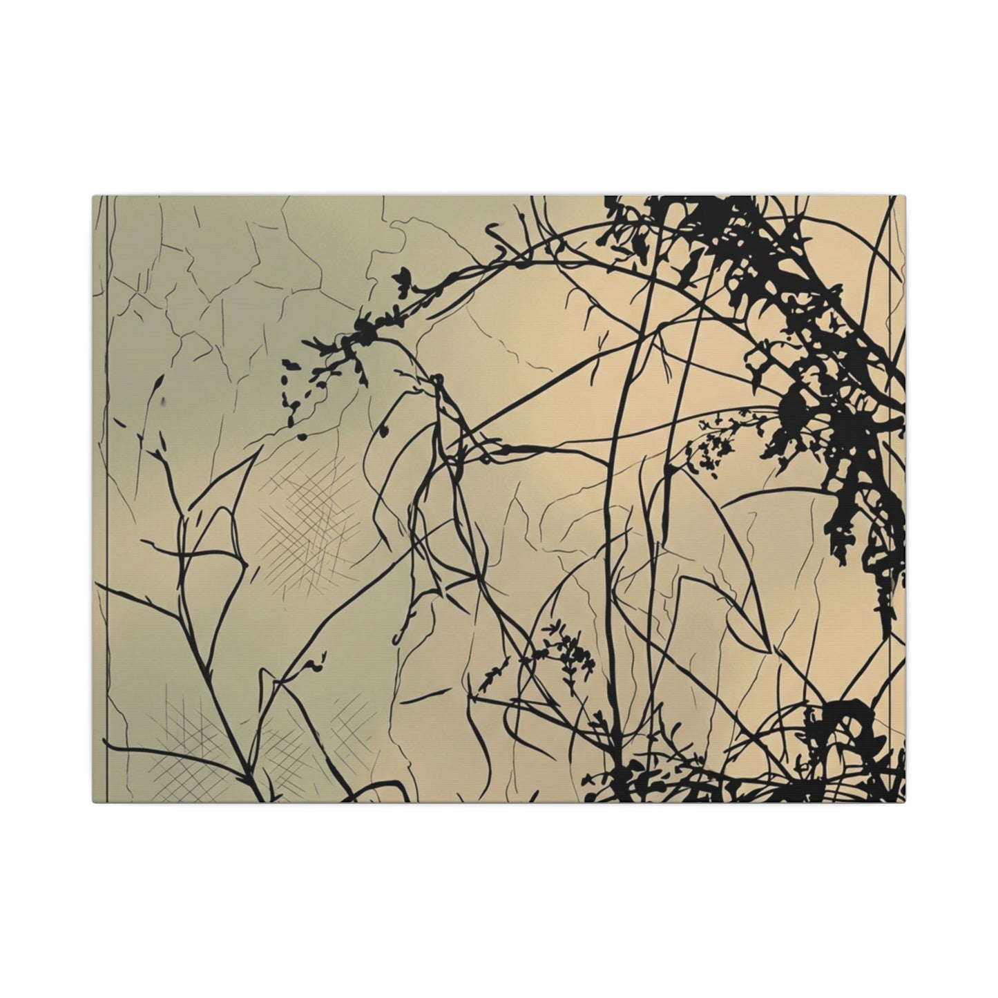 Golden Hour Shadow Play Canvas Art - Japandi Mono No Aware Art Print
