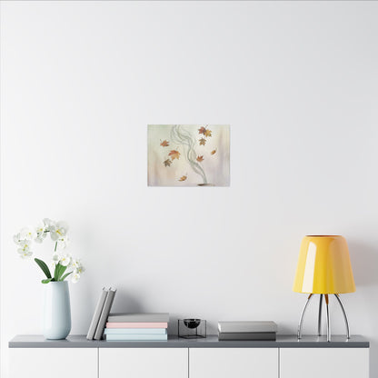 Incense Smoke Canvas Art | Autumn Japandi Watercolor Art