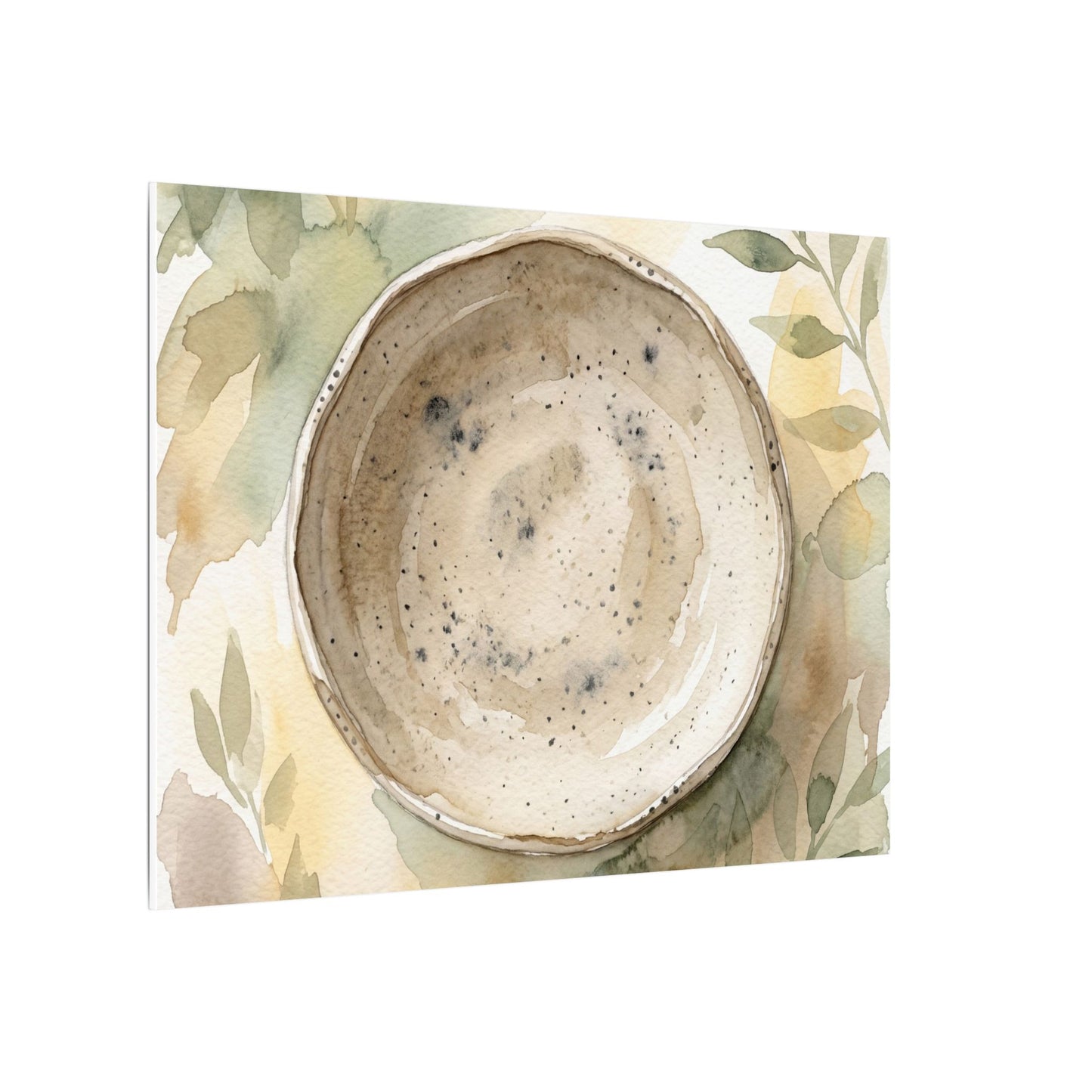 Ceramic Bowl Watercolor Canvas Art | Warm Japandi Art