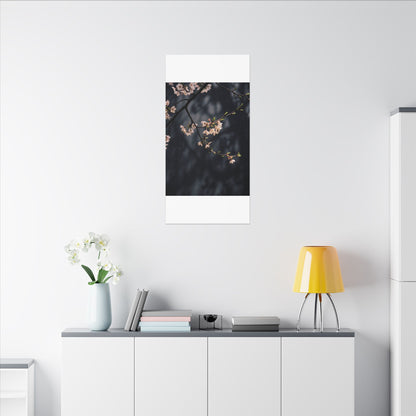 Cherry Blossom Moody Minimal Canvas Art | Bold Dark Japandi Art