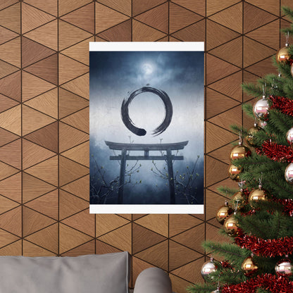 Spring Torii Gate Enso Wall Art Print | Calm Decor