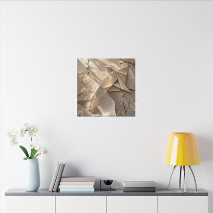 Golden Hour Paper Fold Canvas Art - Japandi Fukinsei