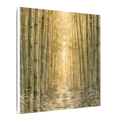 Bamboo Grove Winter Canvas Art | Japandi Elegant Design