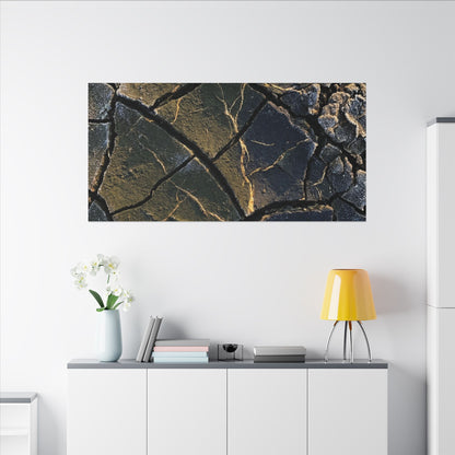 Winter Cracked Earth Moody Minimal Canvas Art | Atmospheric Decor