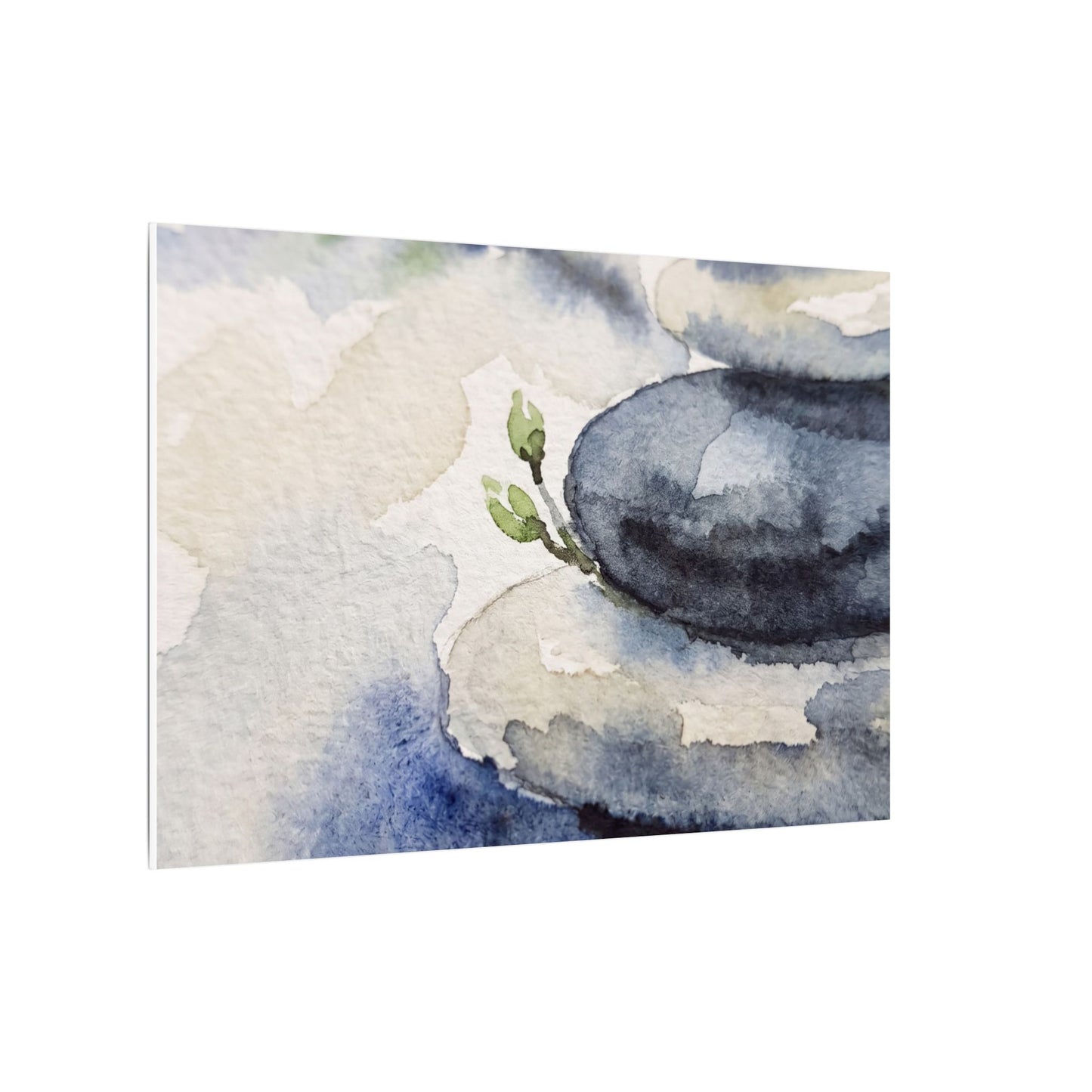 River Stones Watercolor Canvas Art | Cozy Japandi Art
