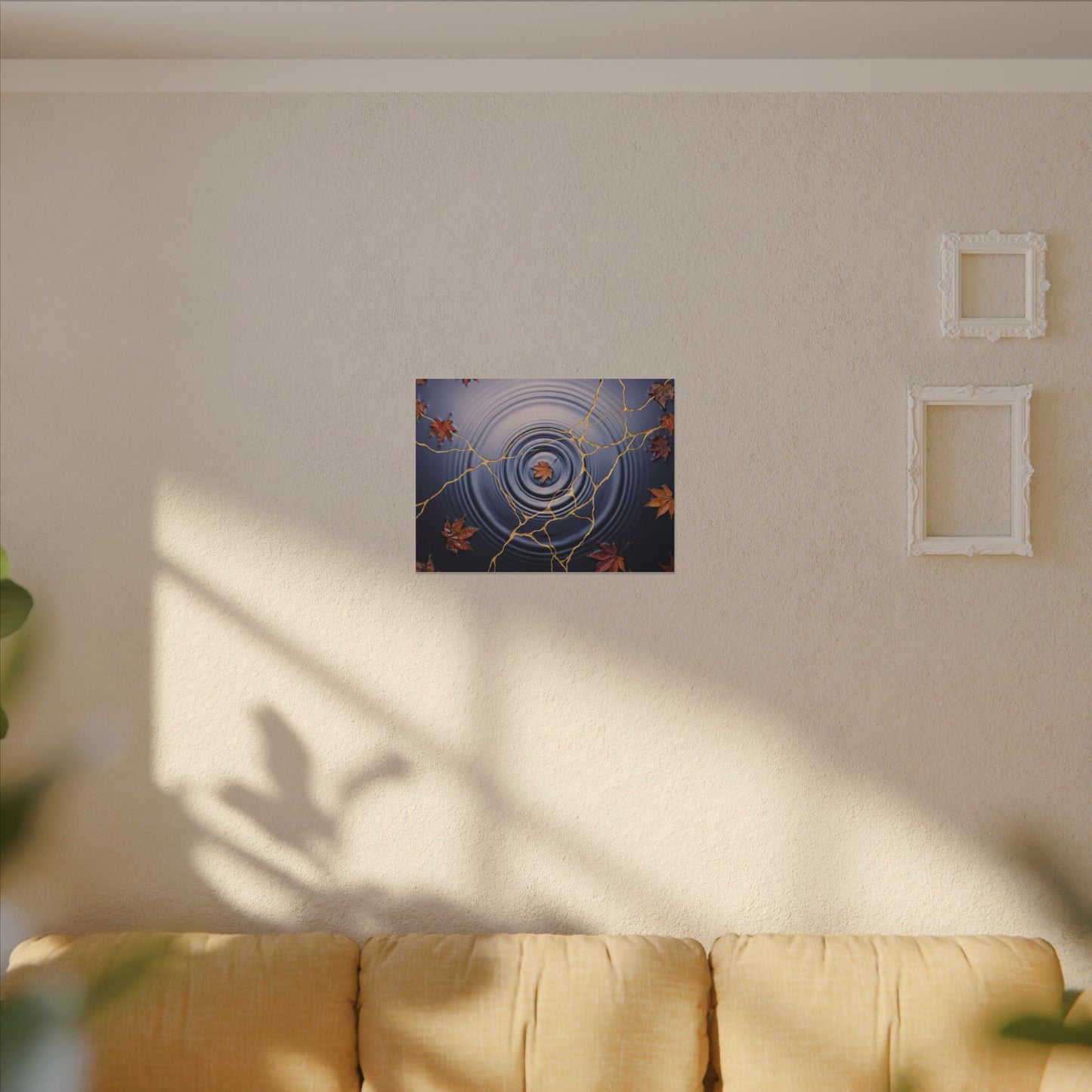 Kintsugi Water Ripple in Dawn | Gold Vein Canvas Art