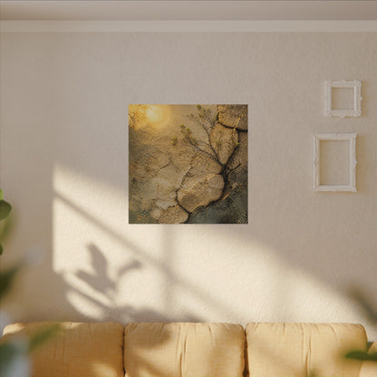 Cracked Earth Spring Canvas Art | Japandi Warm Design