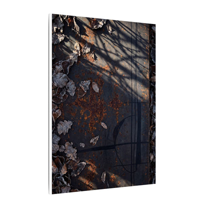Shibui Rust Patina Canvas Art - Dark Japandi Charcoal Ink