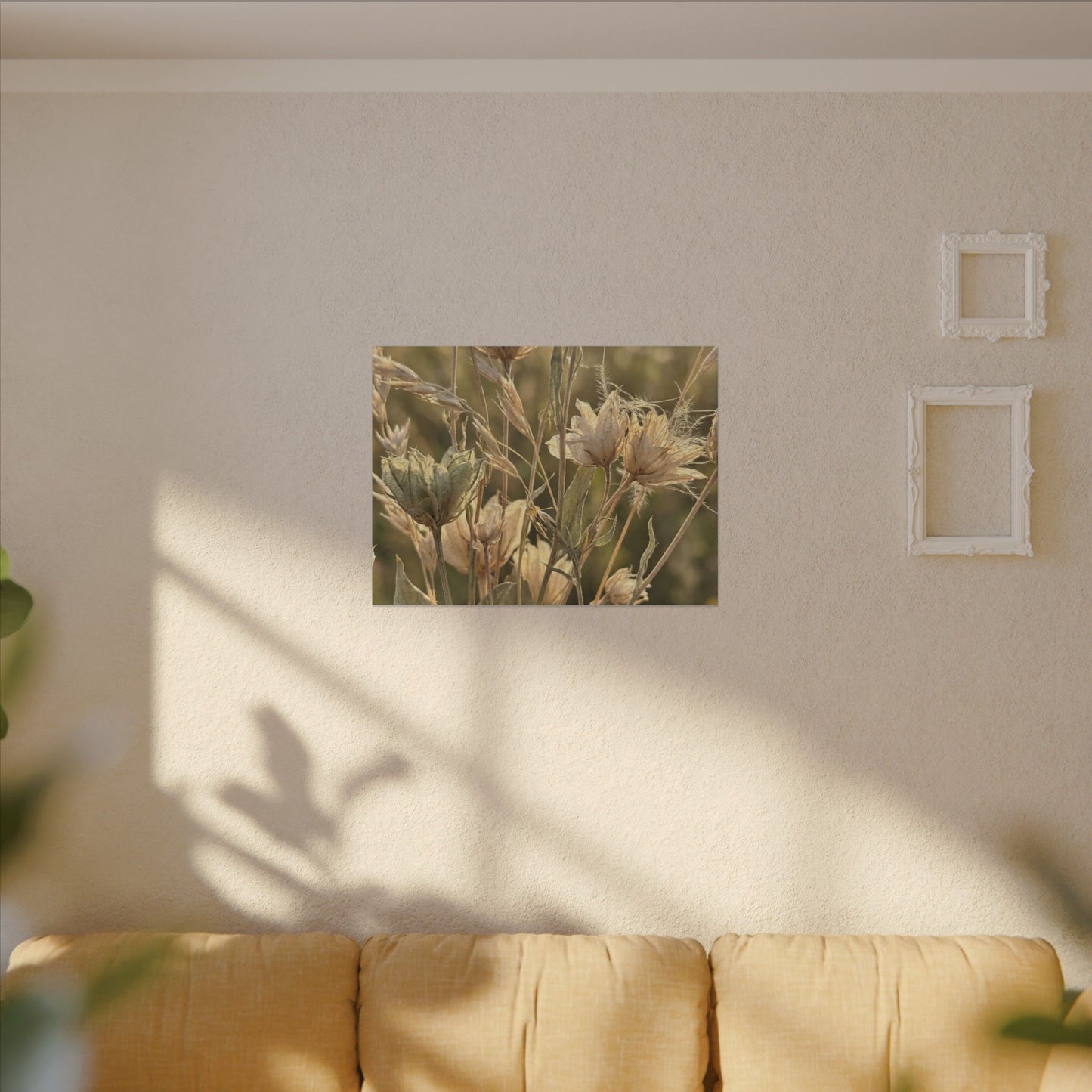 Summer Dried Flowers Minimal Line Canvas Art | Cozy Decor