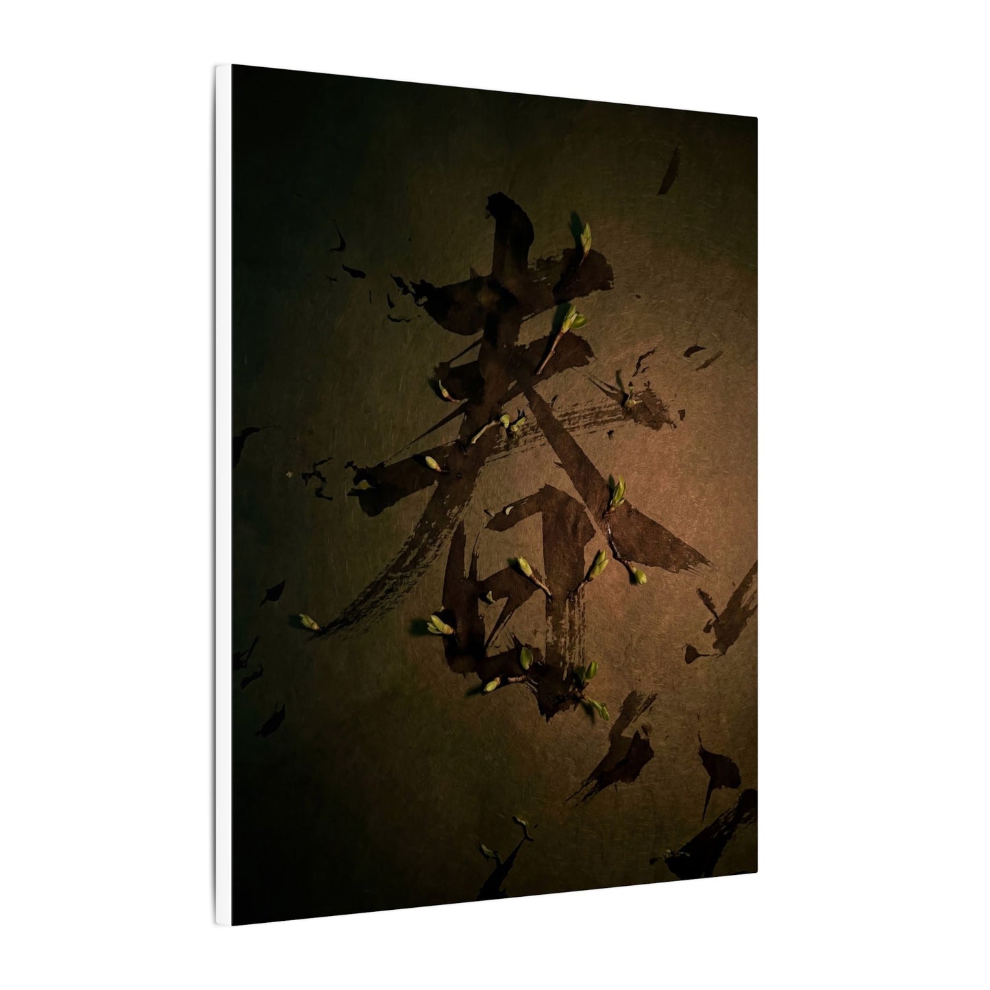 Calligraphy Shadow Zen Canvas Art | Bold Dark Japandi Art