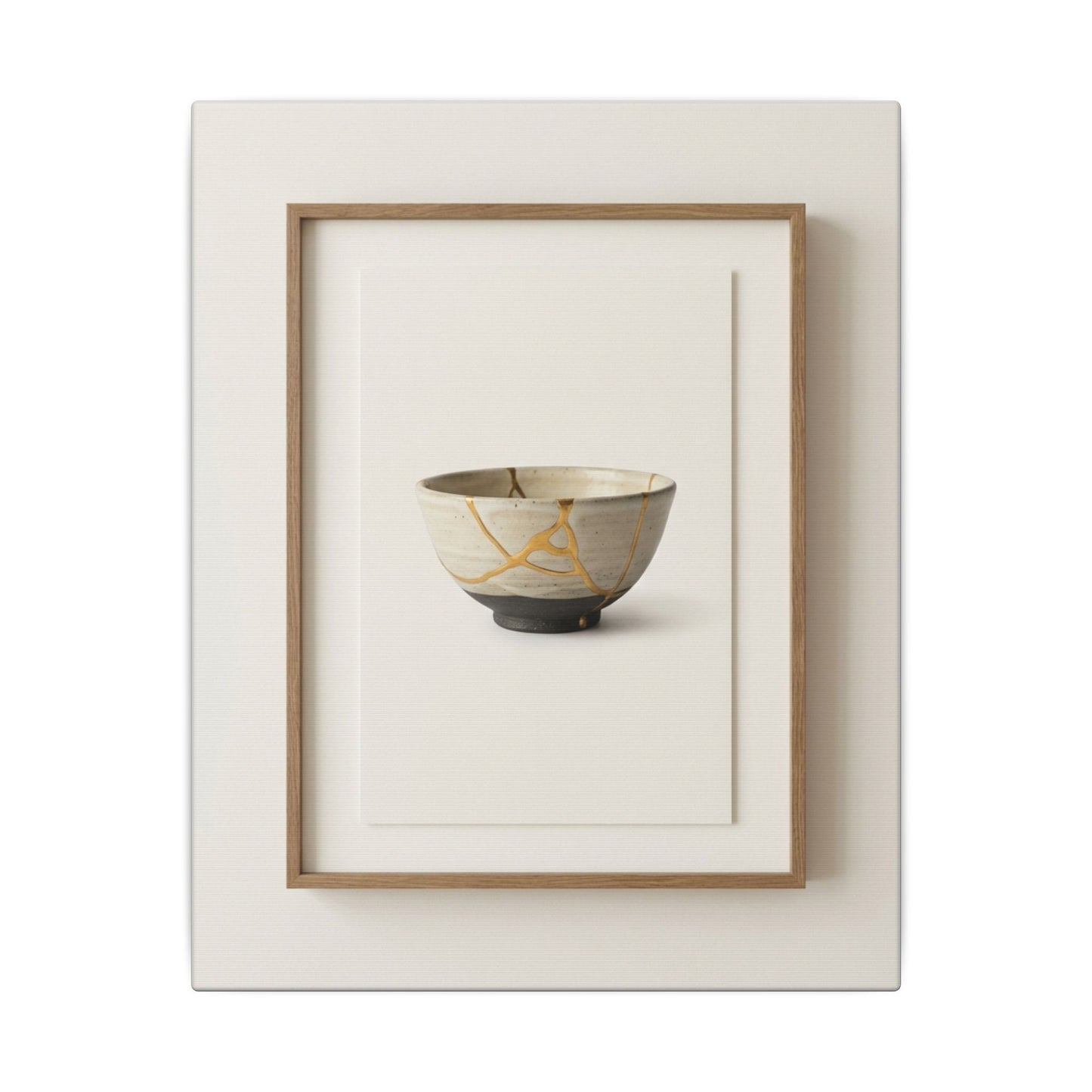 Kintsugi Charcoal Canvas Art