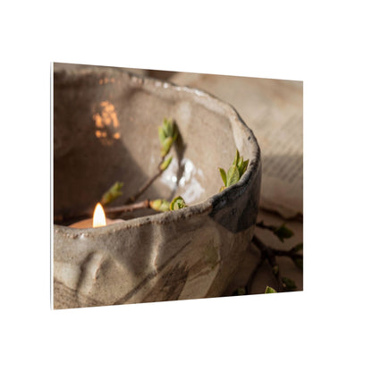 Candlelight Ceramic Bowl Canvas Art - Japandi Ma