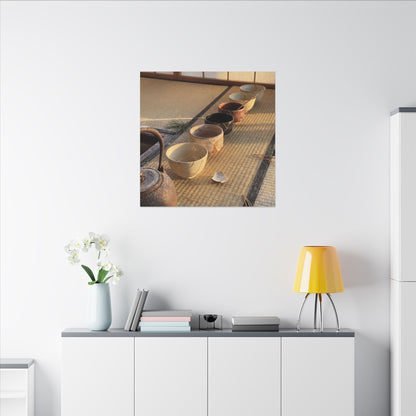 Kintsugi Tea Ceremony in Golden Hour | Gold Repair Canvas Art