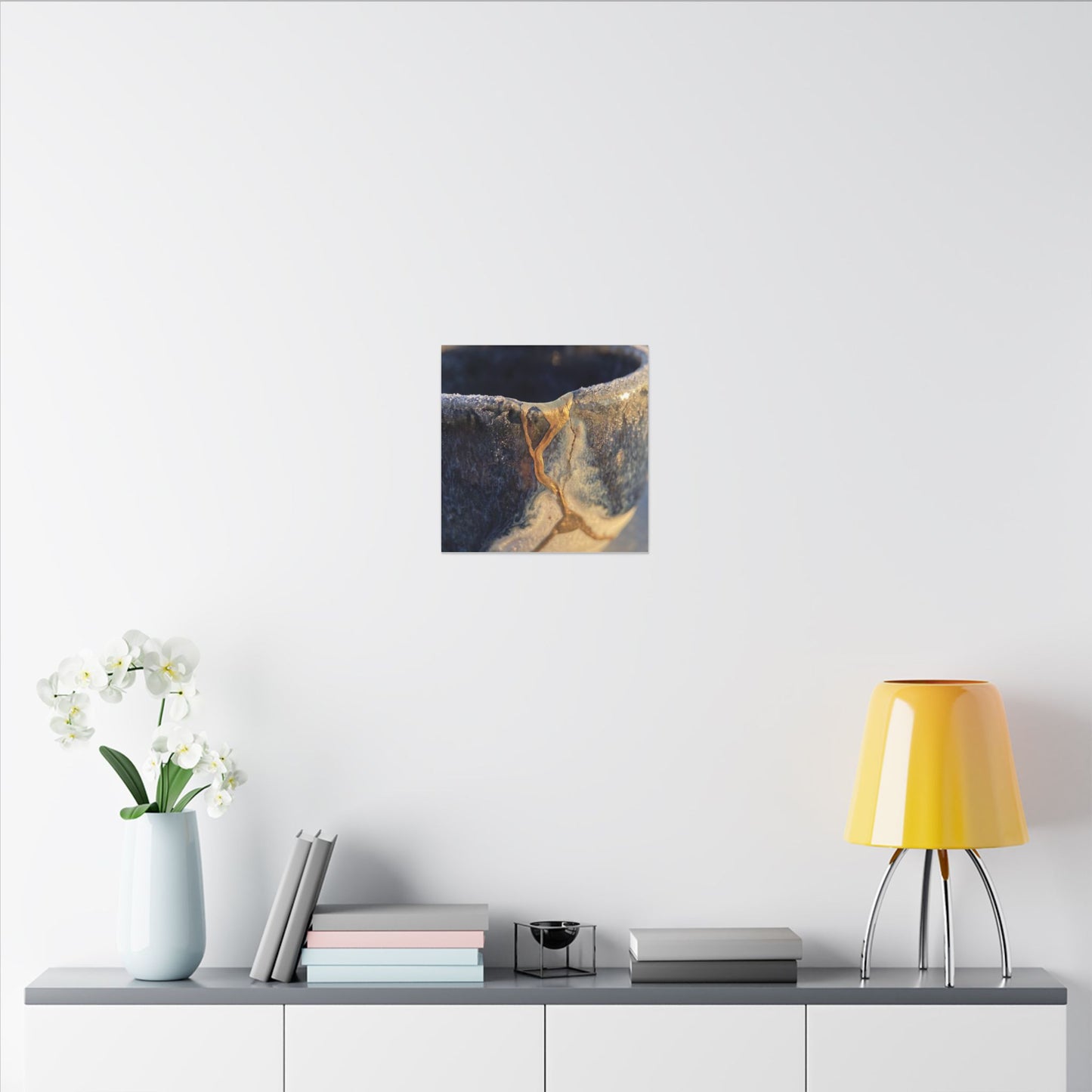 Winter Ceramic Bowl Gold Vein Canvas Art | Healing Decor