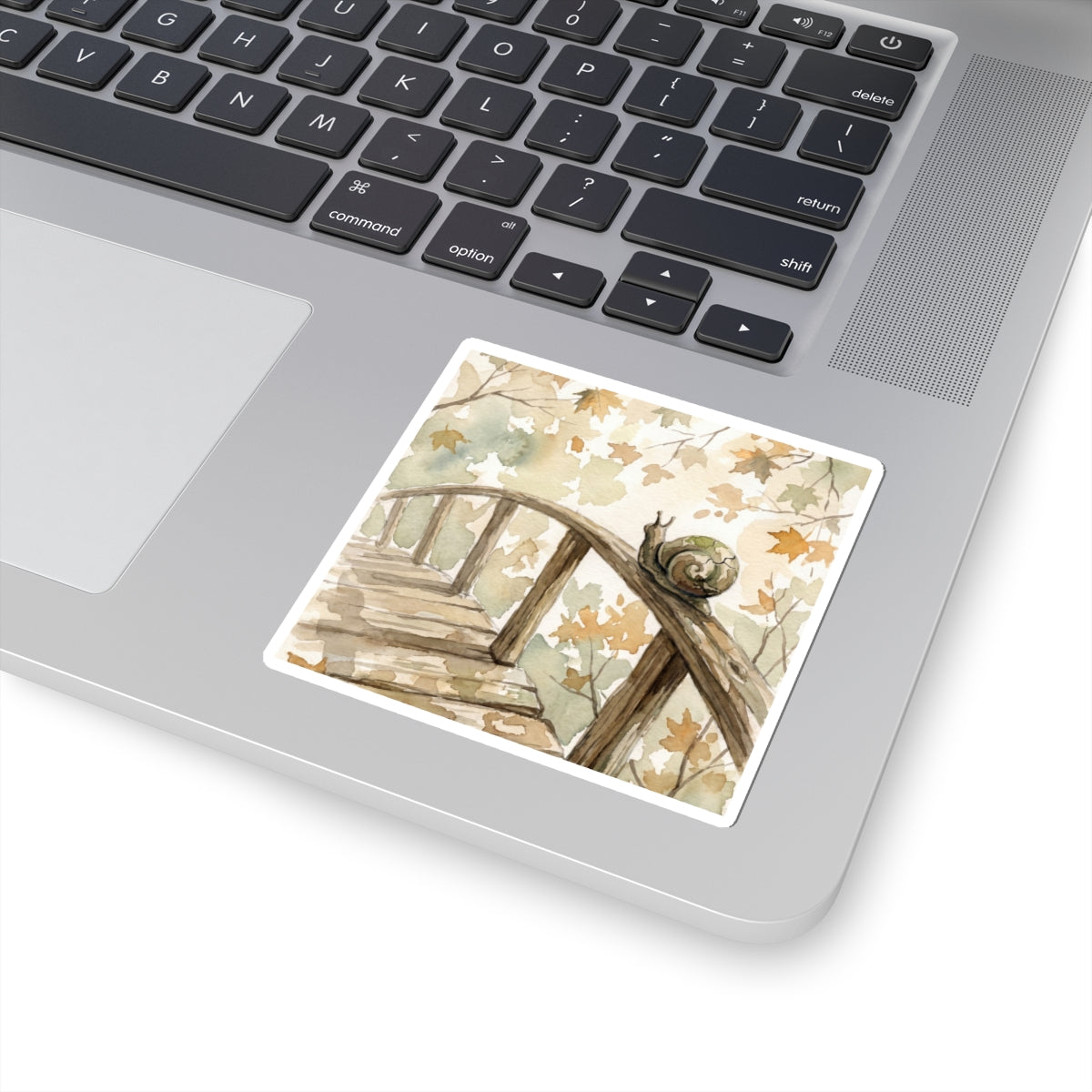 Wooden Bridge Autumn Sticker | Japandi Earthy Design