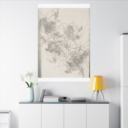 Shadow Play Spring Canvas Art | Dark Japandi Sophisticated Design
