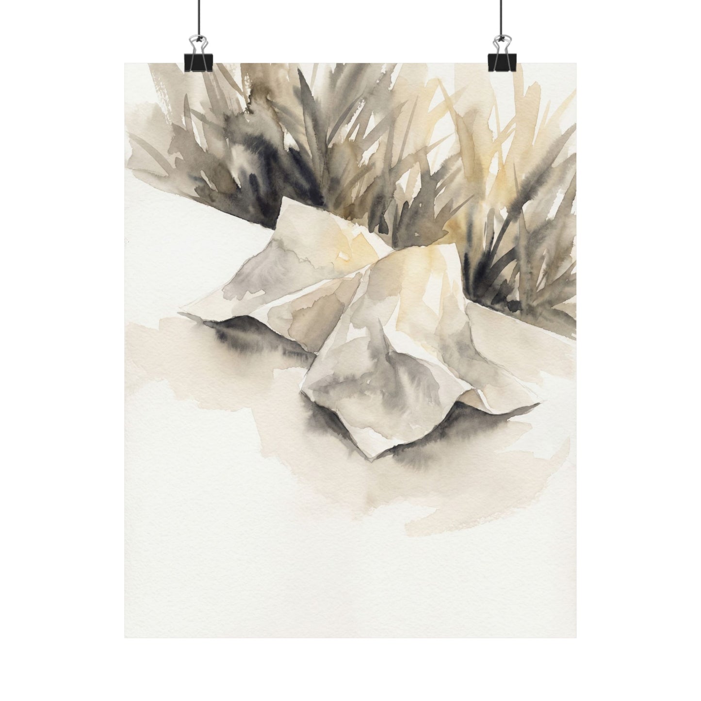 Summer Paper Fold Watercolor Wall Art Print | Warm Decor Art Print