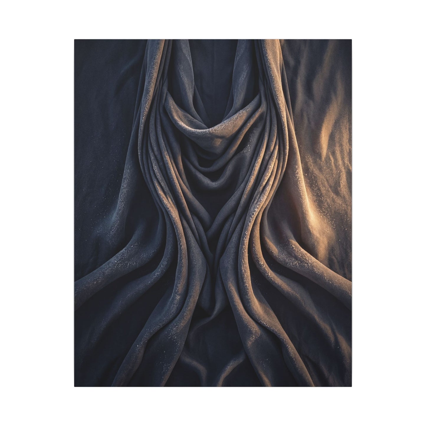 Moody Silk Drape Canvas Art - Shadow Zen Dark Japandi