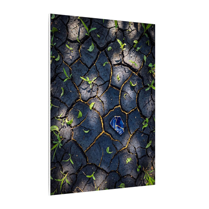 Cracked Earth Canvas Art | Spring Dark Japandi Moody Minimal Art