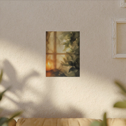 Cozy Shoji Screen Canvas Art - Watercolor Japandi