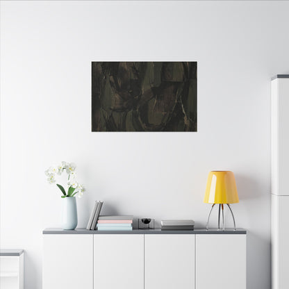 Mixed Media Dark Japandi Textured Canvas Art
