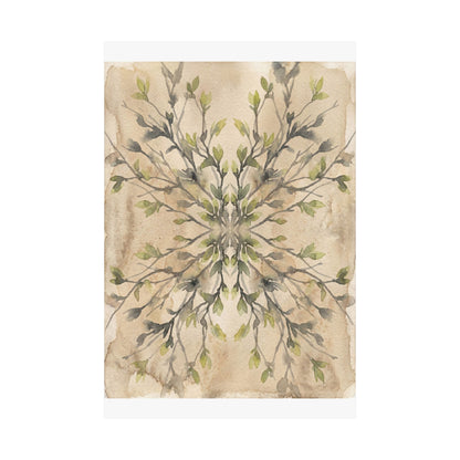Shadow Play Watercolor Wall Art Print | Earthy Japandi Art