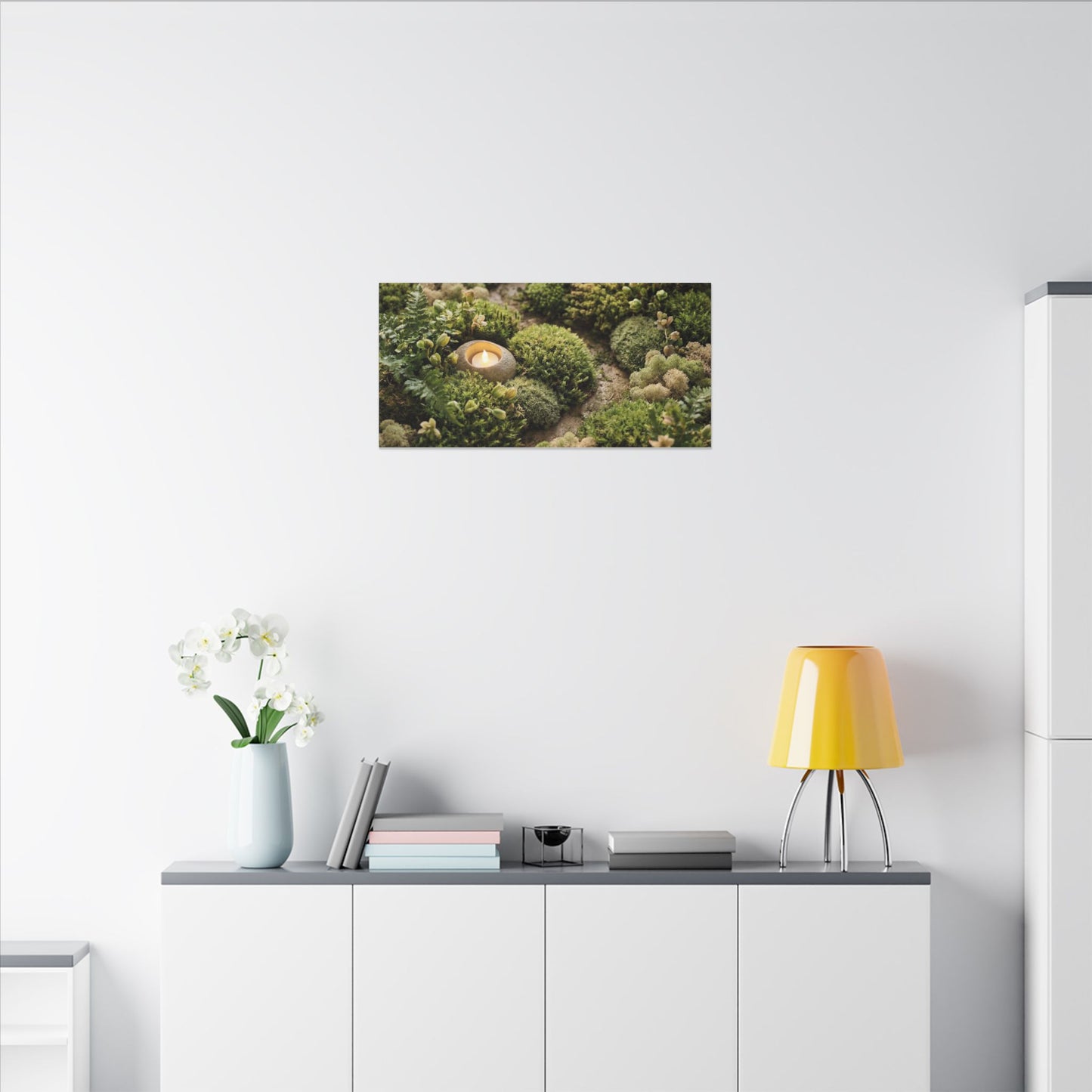 Moss Close Up Japanese Pattern Canvas Art | Neutral Japandi Art