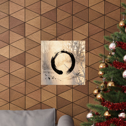 Shoji Screen Wall Art Print | Winter Zen Enso Art