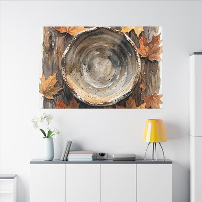 Ma Ceramic Bowl Canvas Art - Japandi Watercolor