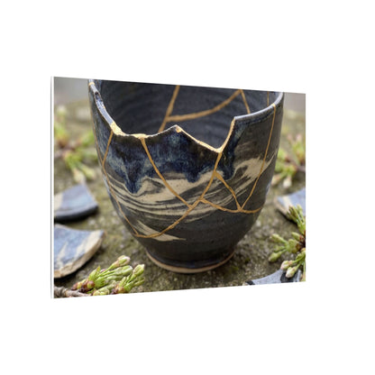Datsuzoku Ceramic Bowl Canvas Art - Kintsugi Gold Repair