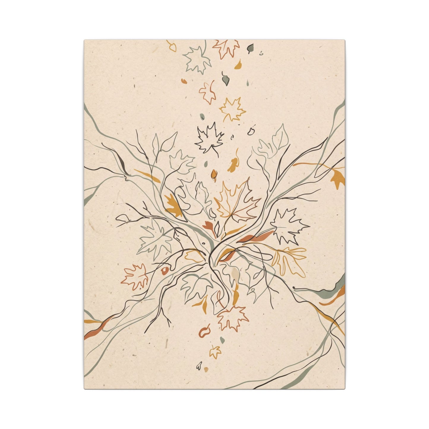 Warm Shadow Play Canvas Art - Minimal Line Japandi